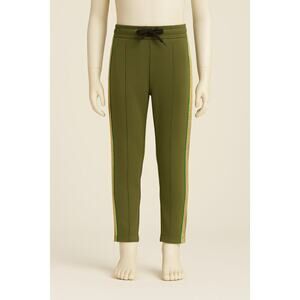 Zadig & Voltaire Kids Poeme Track Pants Khaki Green with Glitter Stripe Size 6-7
